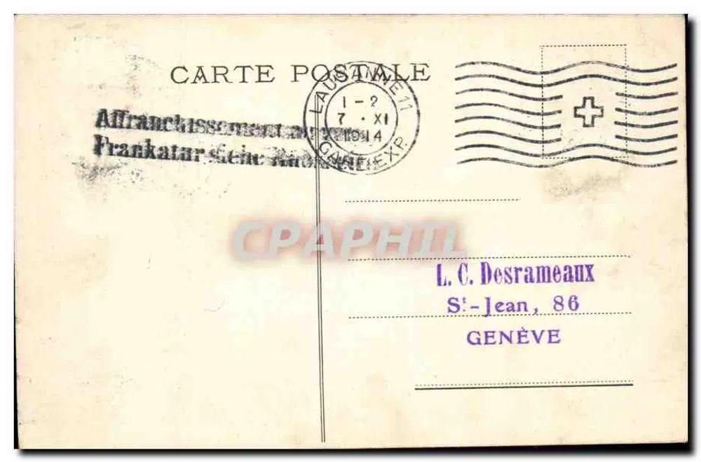 Hôtel Majestice, Lausanne (Signal) — Höhe 650 m — E. Steiner, Fotografie, Lausanne - Rückseite