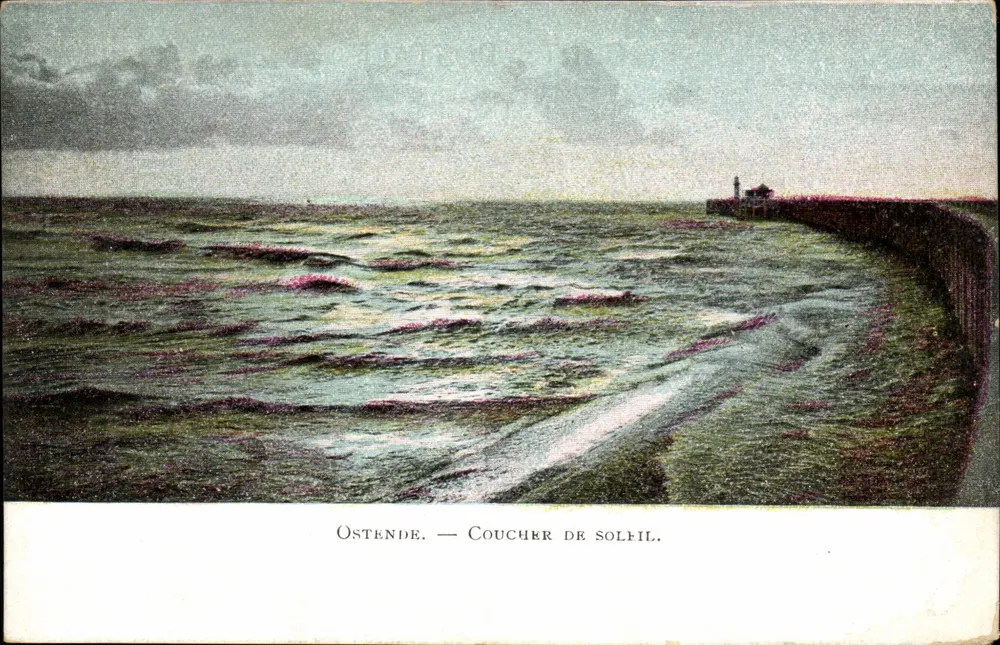 Ostende — Pôr do sol - Frente