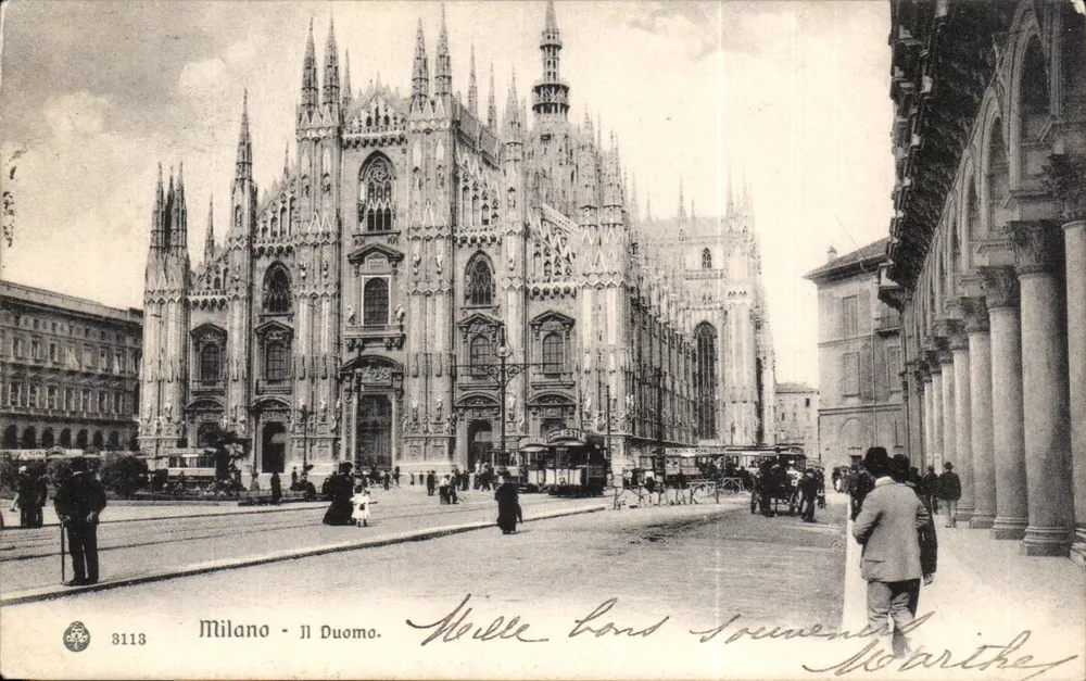 Mailand — Der Dom — Ansicht der berühmten gotischen Kathedrale — Verlag Brunner & C., Nr. 3113 - Vorderseite