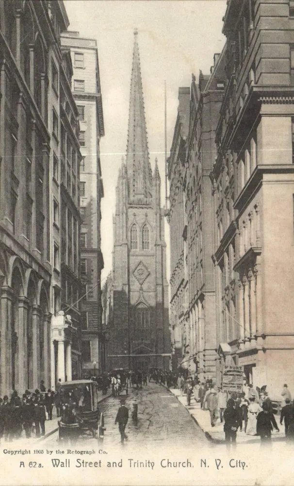 Wall Street und Trinity Church — N.Y. City — Wallograph Co. n° 62a - Vorderseite