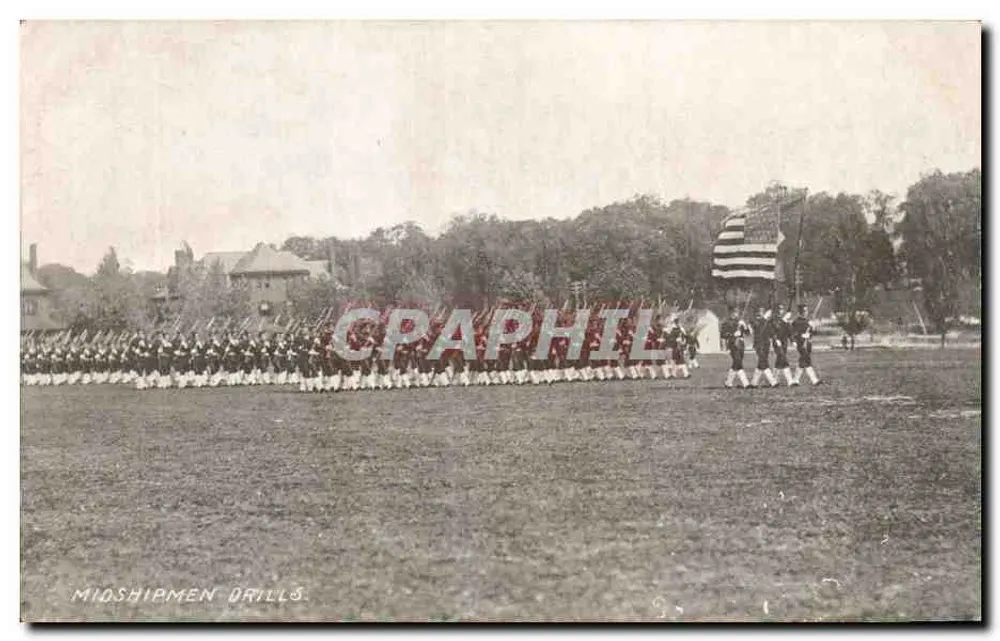 Midshipmen Drills — Verlag Stirling's Post Cards, Chicago, Ill. — Seriennummer nicht sichtbar - Vorderseite