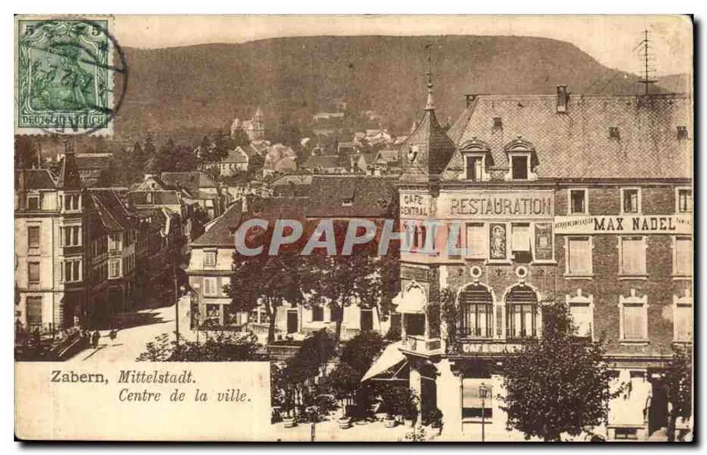 Zabern, Mittelstadt — Stadtzentrum — Verlag Or. M. A. Zechhard, Straßburg - Vorderseite