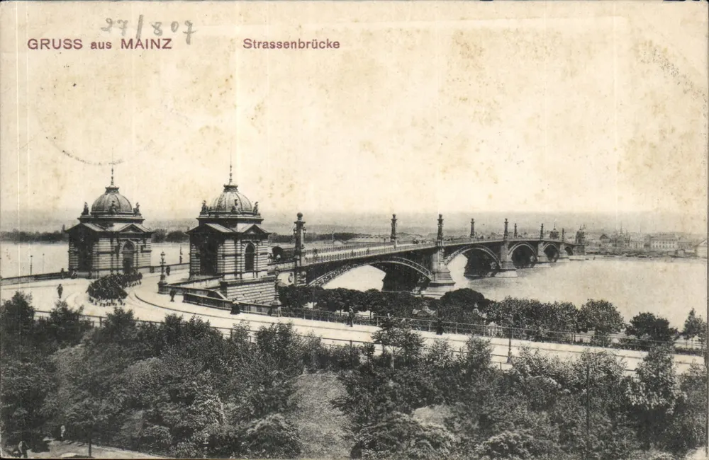 Strassenbrücke — Brücke über den Rhein in Mainz — Verlag Karspa Sider, Matuz, Nr. 207 - Vorderseite