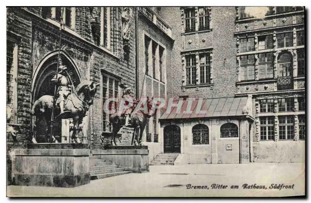 Bremen, Ritter am Rathaus, Südfassade — Verlag Hermann Ch. Rüsing, Nr. 2494 - Vorderseite