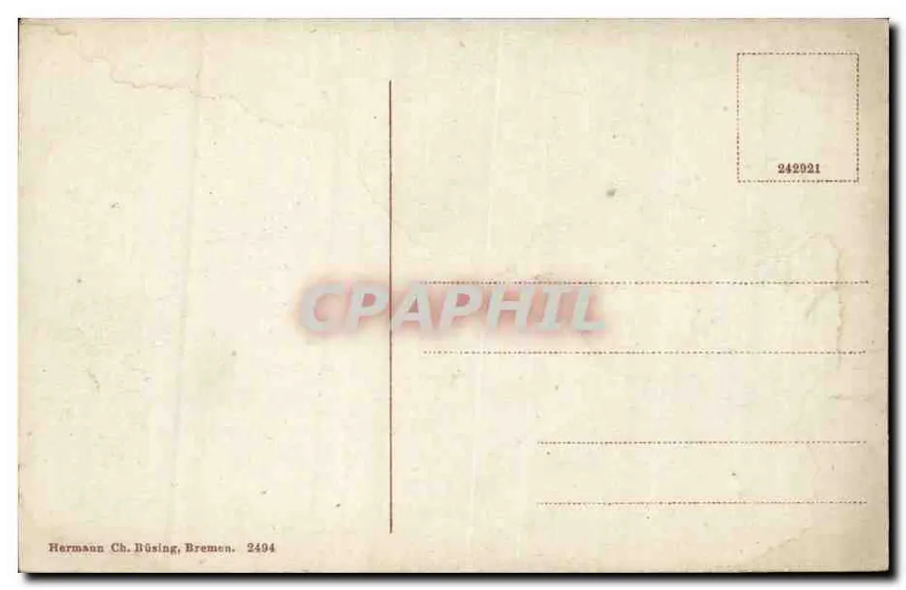 Bremen, Ritter am Rathaus, Südfassade — Verlag Hermann Ch. Rüsing, Nr. 2494 - Rückseite