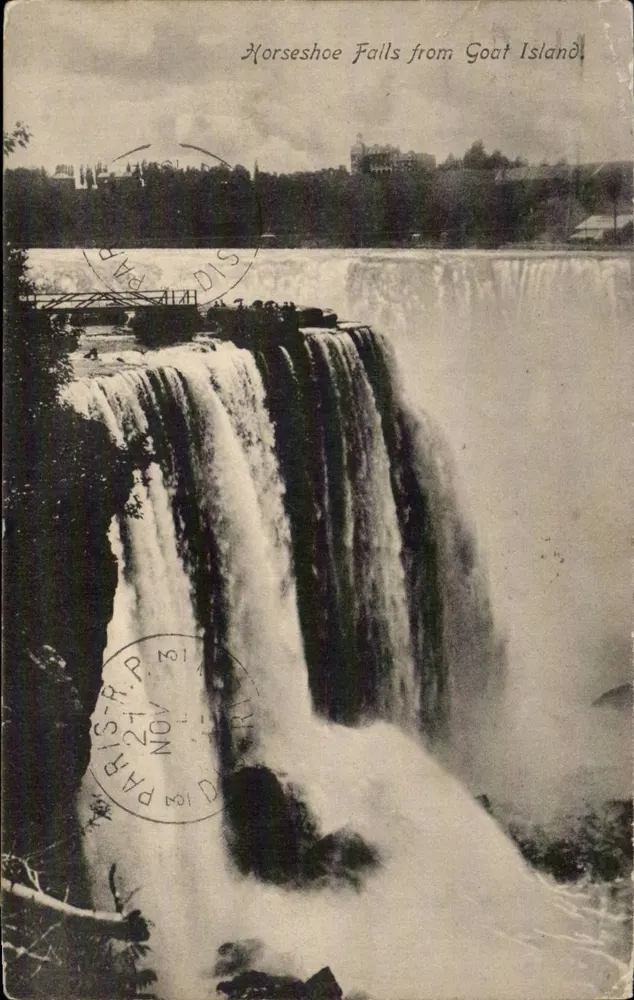 Catarata del Niágara — vista desde la isla del Diablo — editor no identificado - Anverso