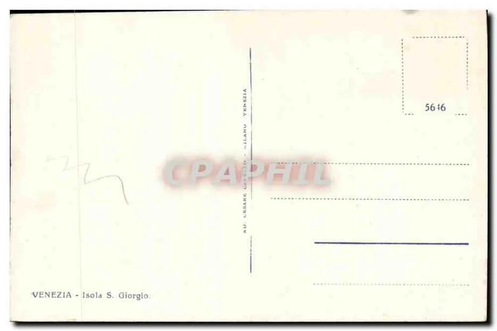 Venedig — Île Saint-Georges — Luftbild — unbekannter Verlag - Rückseite