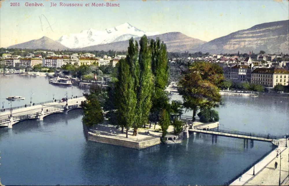 Genf. Jle Rousseau und Mont-Blanc — Naine-Robert & Co. n°2051 - Vorderseite