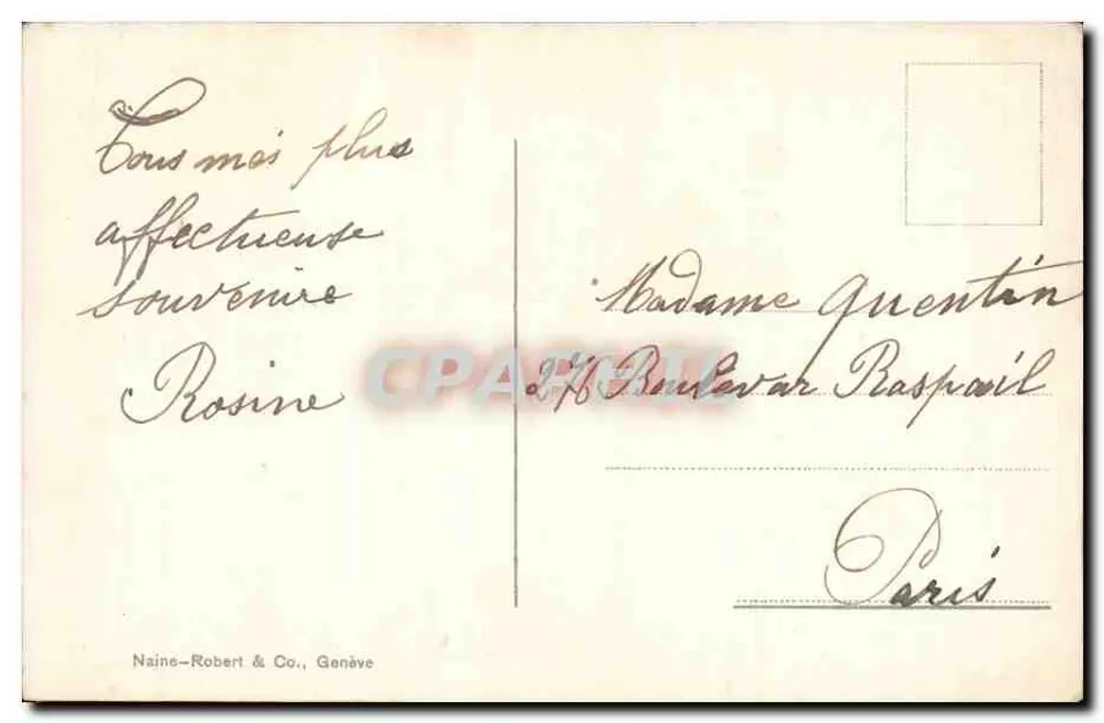 Genf. Jle Rousseau und Mont-Blanc — Naine-Robert & Co. n°2051 - Rückseite