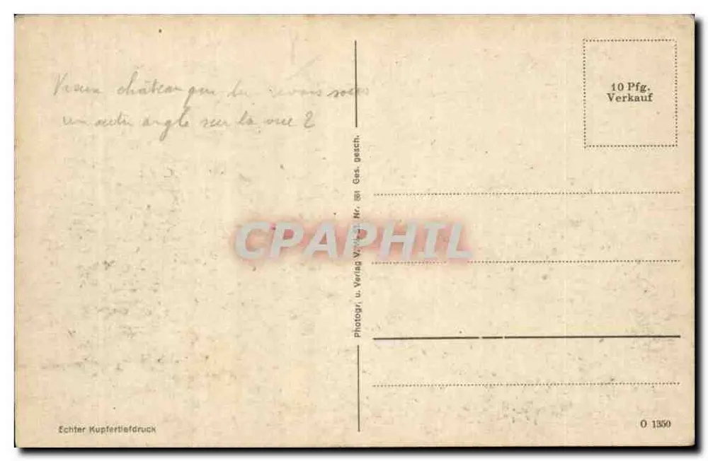 Stuttgart - Altes Schloß — Editore Kupfertiefdruck, n° 1350 - Verso