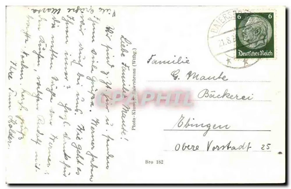 Baiersbronn (Schwarzwald) — Panoramablick — Photo-Klump (Wittig) Bro 182 - Rückseite
