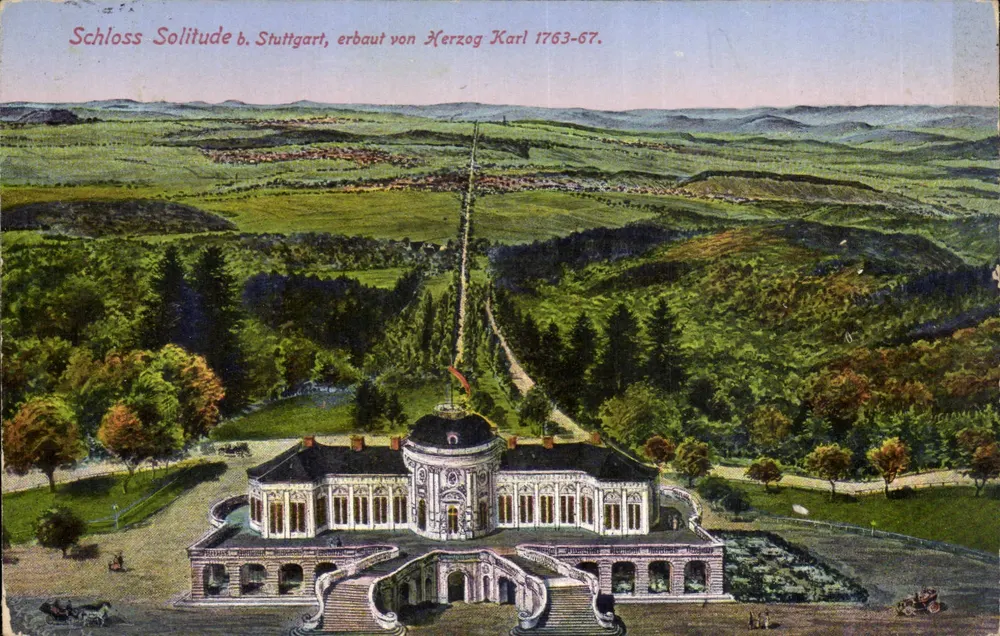 Schloss Solitude bei Stuttgart — Gebäude errichtet von Herzog Karl zwischen 1763-1767 — Originalausgabe - Vorderseite