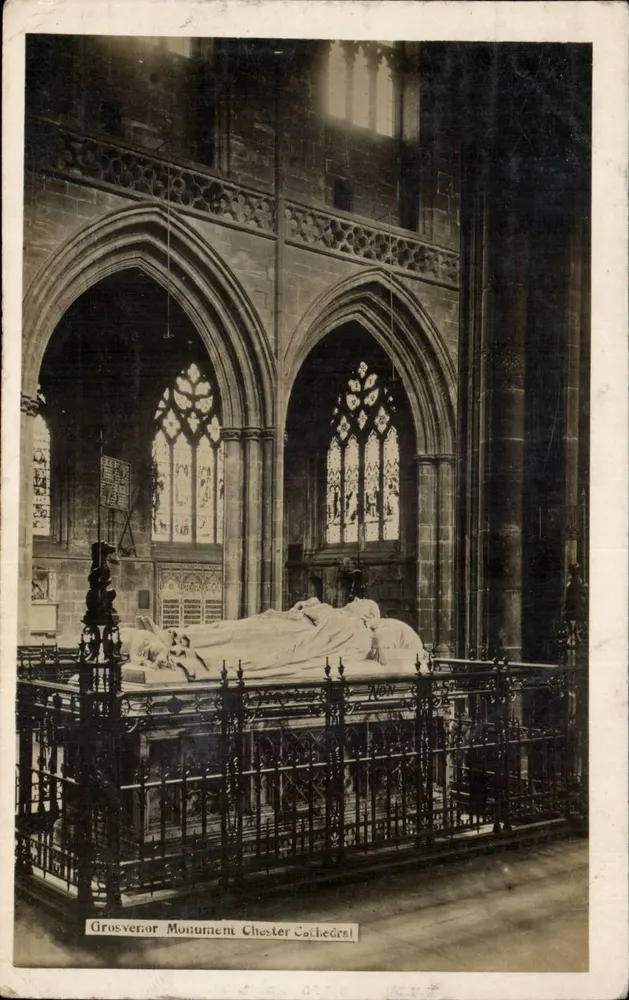 Grosvenor-Monument in der Chester-Kathedrale — Innenansicht — unbekannter Verlag, Seriennummer nicht sichtbar - Vorderseite