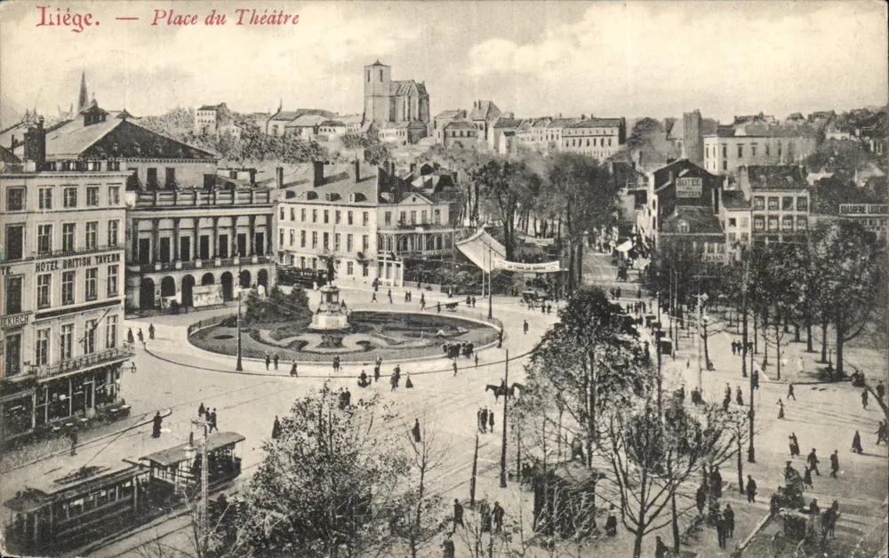 Liège — Place du Théâtre — Unbekannter Verlag, Seriennummer nicht sichtbar - Vorderseite