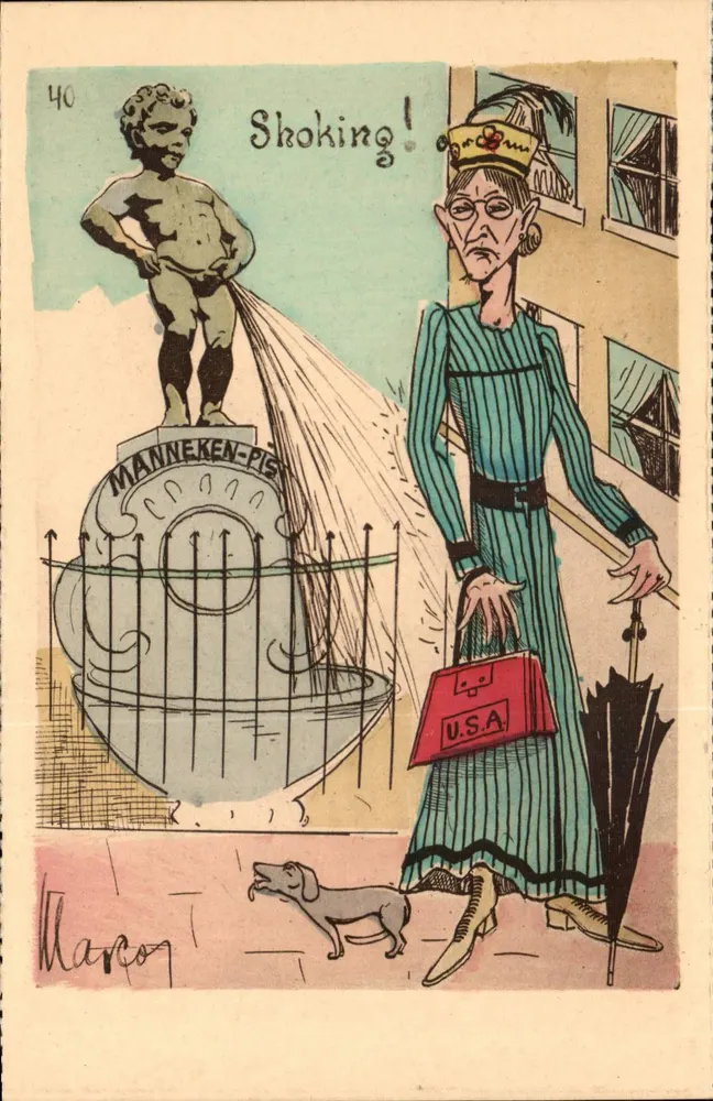 Statue des Manneken-Pis — humorvoll karikiert — Marco, n°40 - Vorderseite