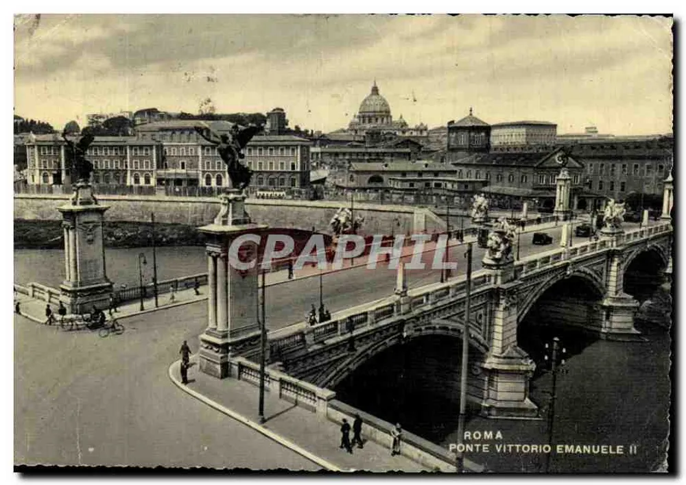 Roma - Ponte Vittorio Emanuele II — vue sur le Vatican — éditeur inconnu, n° de série non visible - Recto