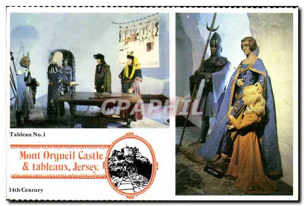 Mont Orgueil Schloss & Szenen, Jersey — 14. Jahrhundert — Verlag Robin Clapham - Vorderseite