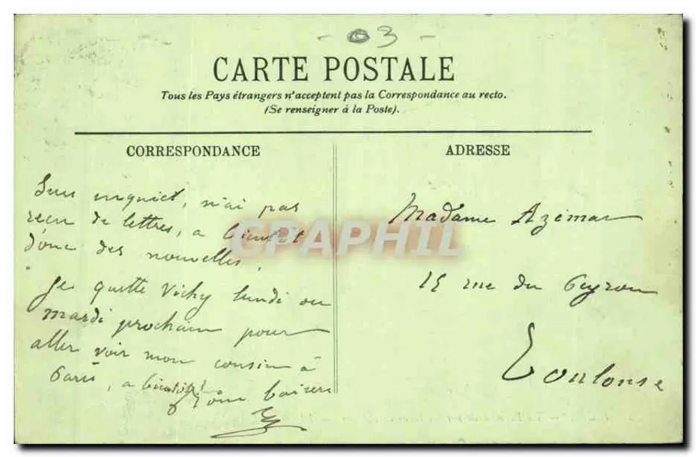 Vichy — Spaziergang am Ufer der Allier — LL. — Nr. 56 - Rückseite