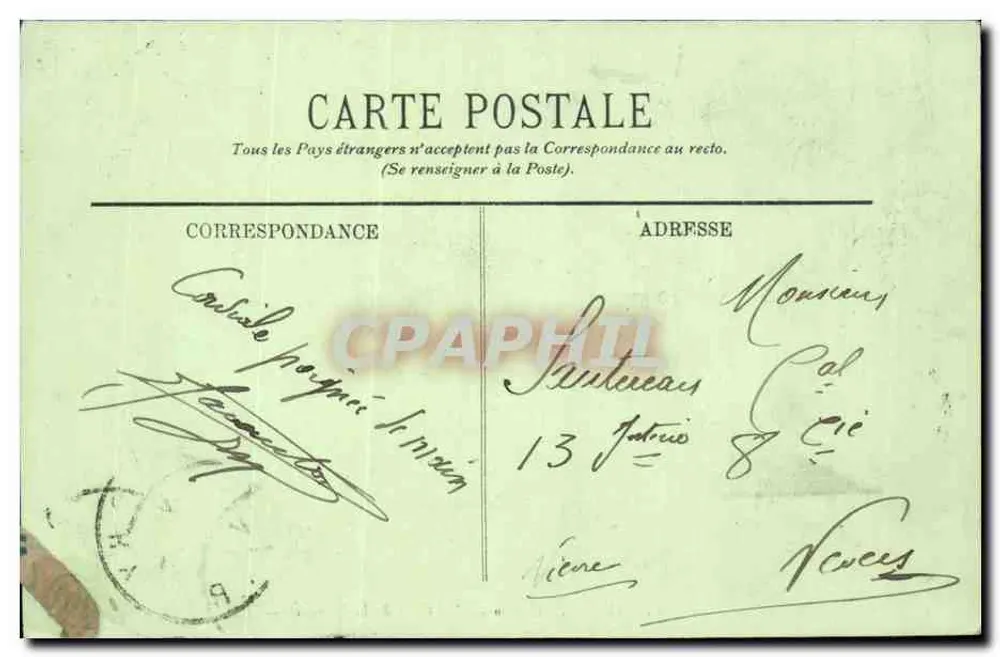 Vichy — Das Casino — Ein Eckbereich der Terrasse — L.C. n°19 - Rückseite