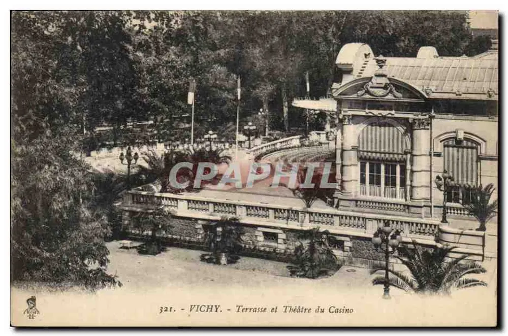 Vichy - Terrasse und Theater des Casinos — n° 321 - Vorderseite