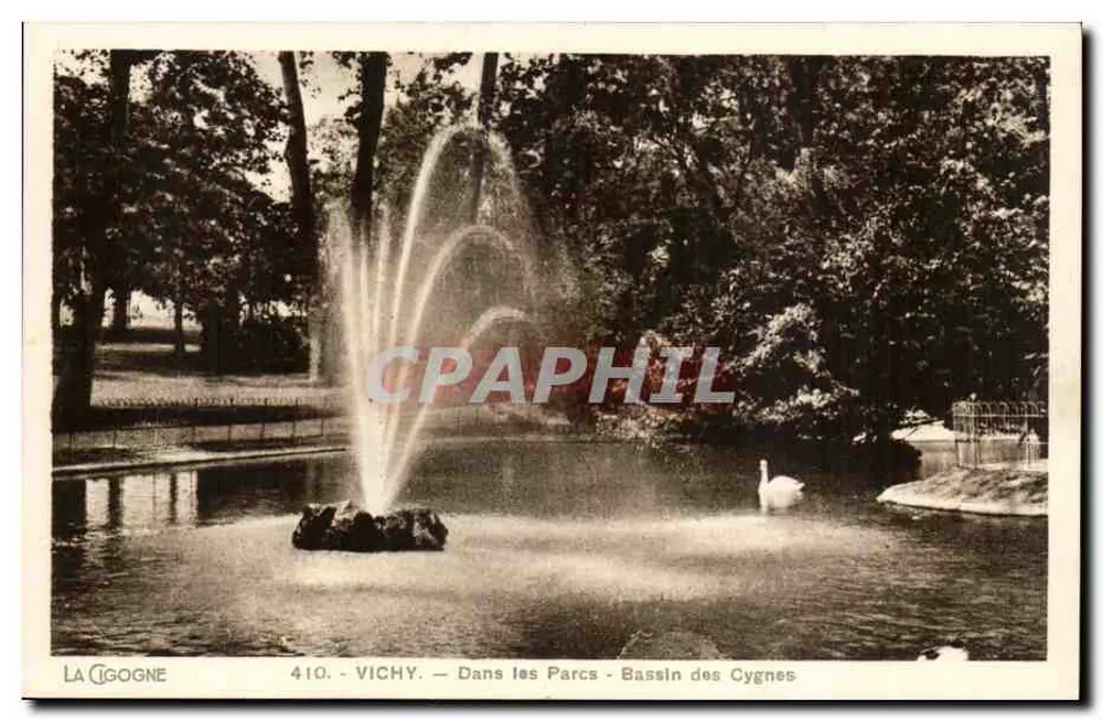 Vichy — In den Parks — Schwannenteich — La Cigogne, n°410 - Vorderseite