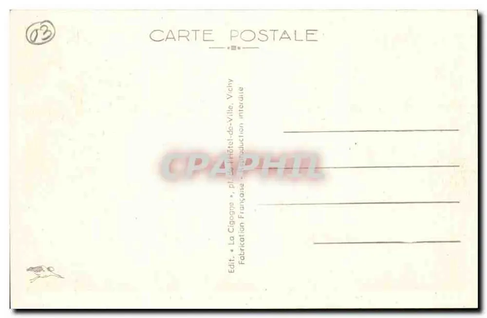 Vichy — In den Parks — Schwannenteich — La Cigogne, n°410 - Rückseite
