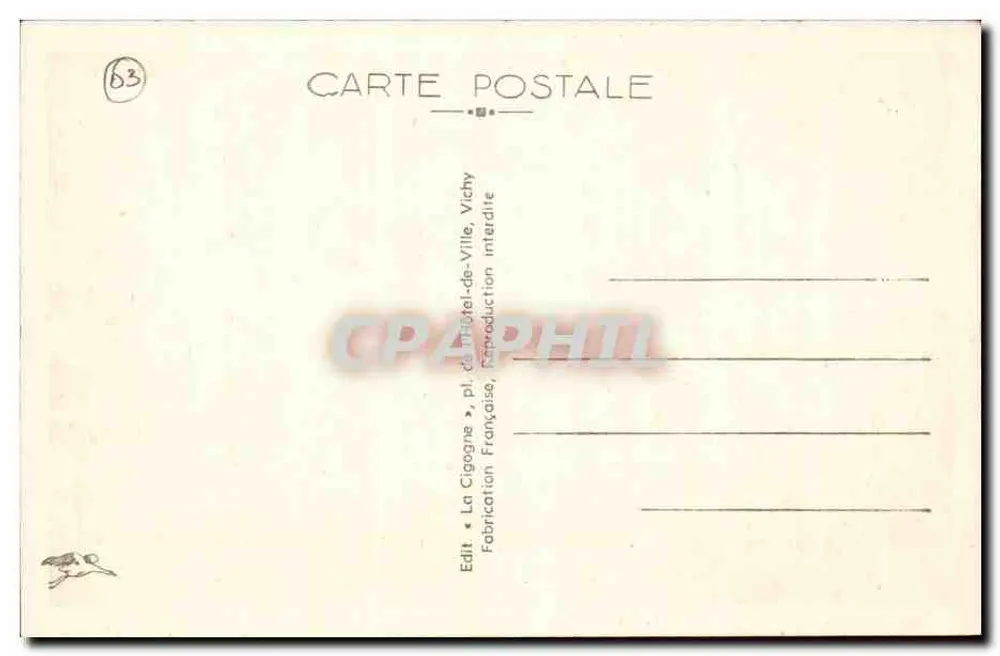 Vichy — Baccarat-Saal des Casinos — La Cigogne, Nr. 331 - Rückseite