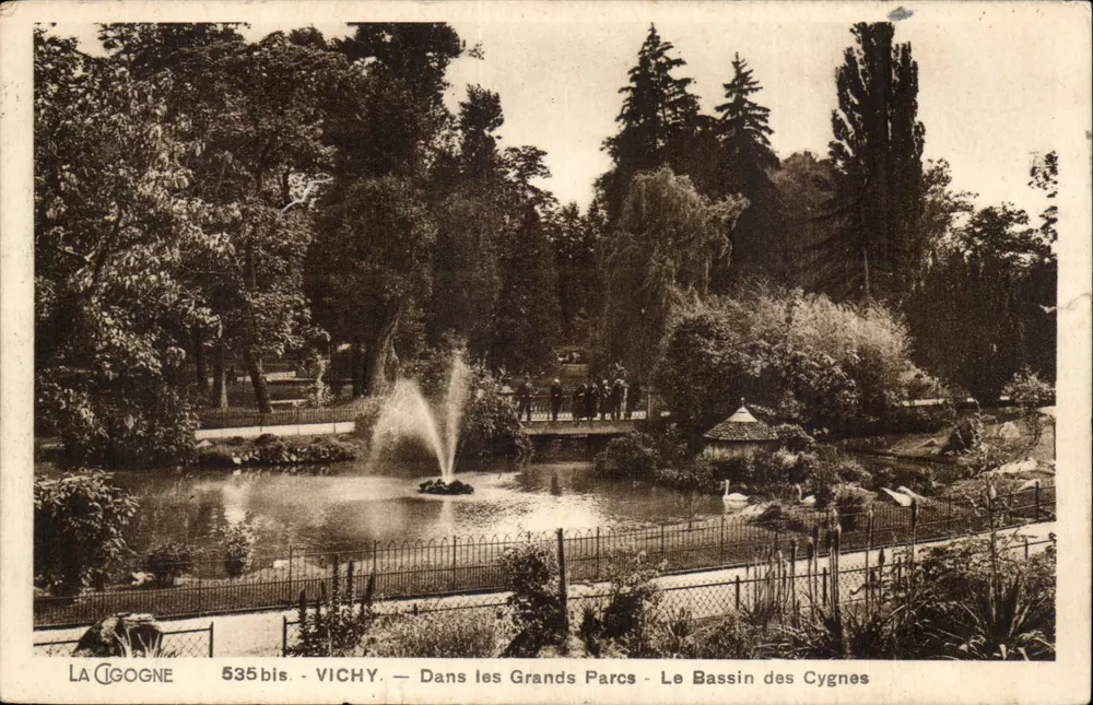 Vichy — In den Großen Parks — Der Schwanenteich — Der Storch, Nr. 535bis - Vorderseite