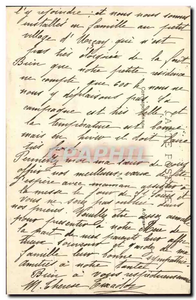 Urçay - Vista geral — Lib. F. Polin - Verso