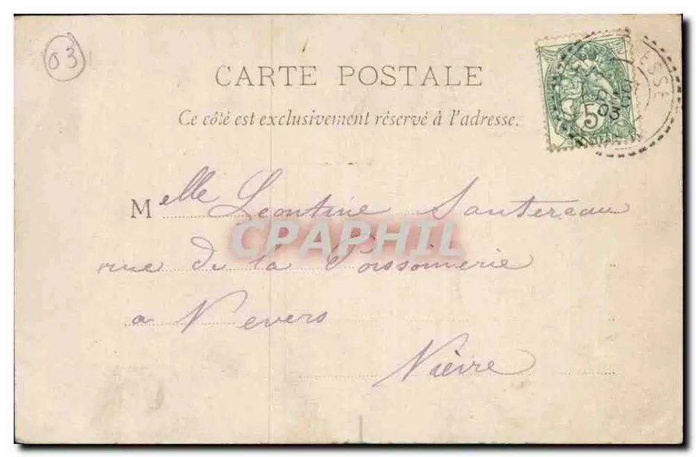 Franchesse (Allier) — Igreja — B.F. Chalon-s-Saône - Verso