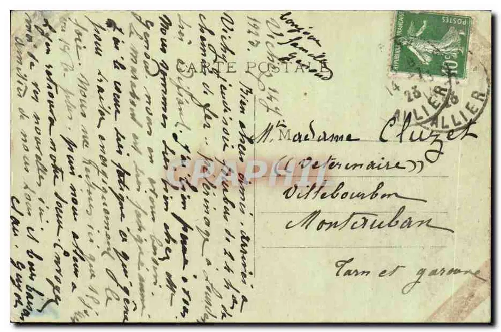 Vizinhança de VICHY — Castelo de RANDAN — n°117 - Verso
