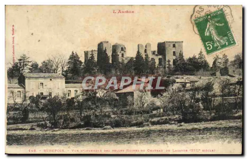 Mirepoix — Ansicht der Ruinen des Schlosses Lagande (13. Jahrhundert) — L. Auriol, Nr. 148 - Vorderseite