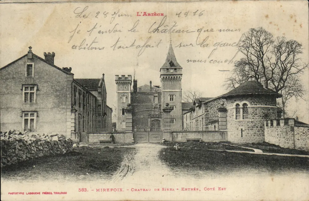 Mirepoix - Schloss Sibra - Eingang, Ostseite — Phototype Labouche Frères, Toulouse, n° 583 - Vorderseite