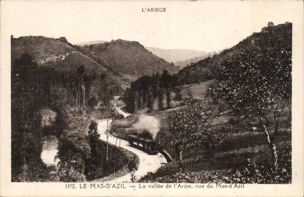 Le Mas-d'Azil — Blick auf das Tal der Arize von Le Mas-d'Azil — Edition Pyrénées-Océan, Toulouse - Vorderseite