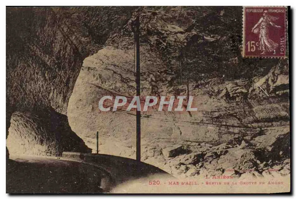 Mas d'Azil - Uscita della Grotta in Amont — L. Anibar, n° 520 - Recto