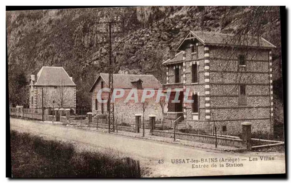 Ussat-les-Bains (Ariège) — Die Villen — Eingang zur Station - Vorderseite