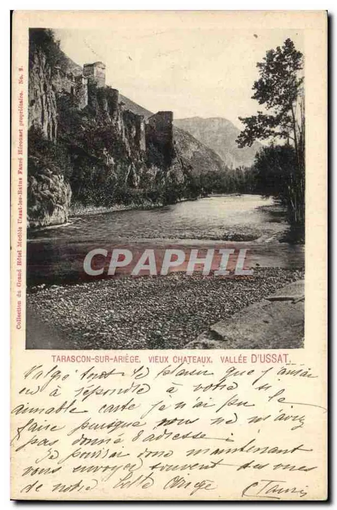 Tarascon-sur-Ariège, velhos castelos, vale de Ussat — Coleção do Grand Hôtel Motel Usant-les-Bains, No. 8 - Frente