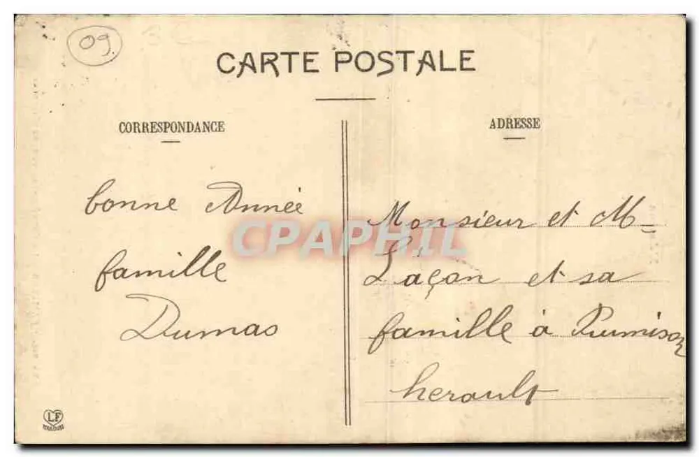 Pamiers - Die Kathedrale, Ansicht vom Castella — Phototypie Labouche frères, Toulouse - Rückseite