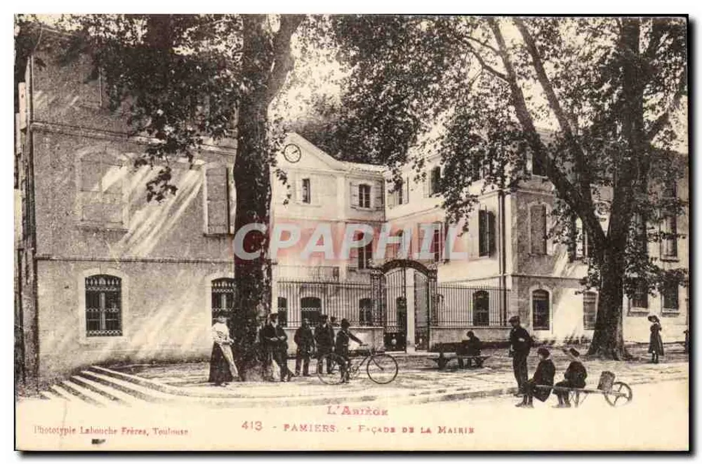 Pamiers - Voorzijde van het stadhuis — Fototypie Lahouche Frères, Toulouse, n°413 - Voorkant