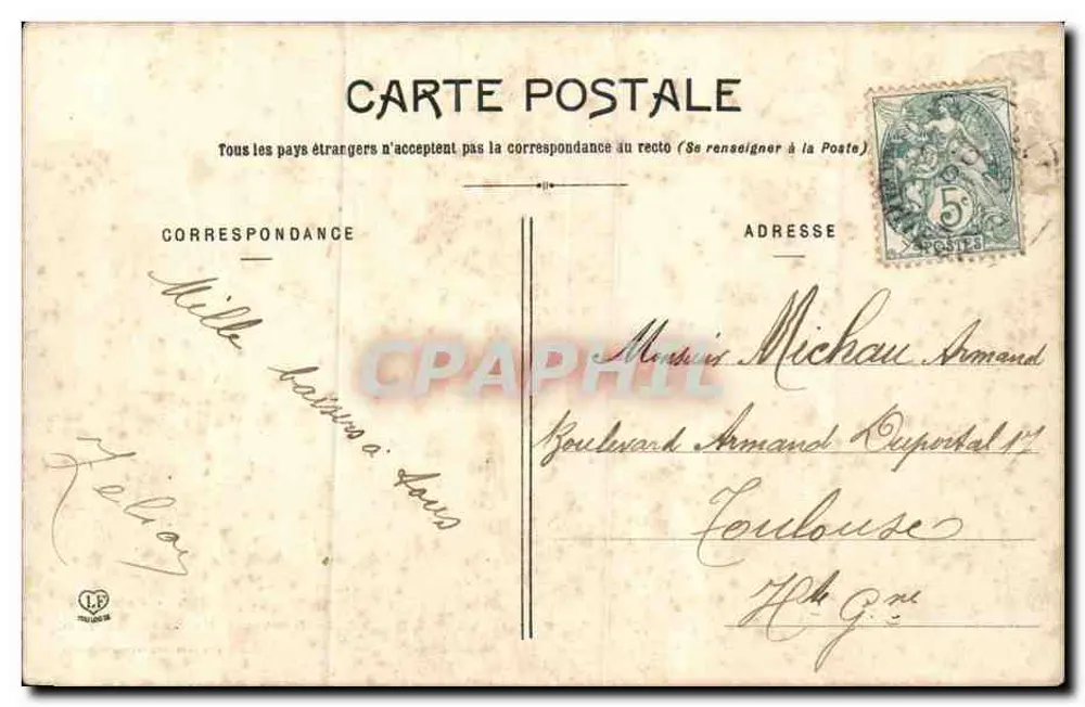 L'Amioux - Die Neue Rathaus und der Park - Phototype Lange & Fils Toulouse - Rückseite