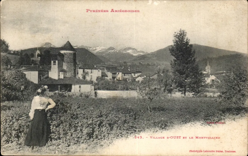 Vila de Oust e o Montvallier — Pirineus Ariégeois — Fototipia Labouche frères, Toulouse, n°243 - Frente