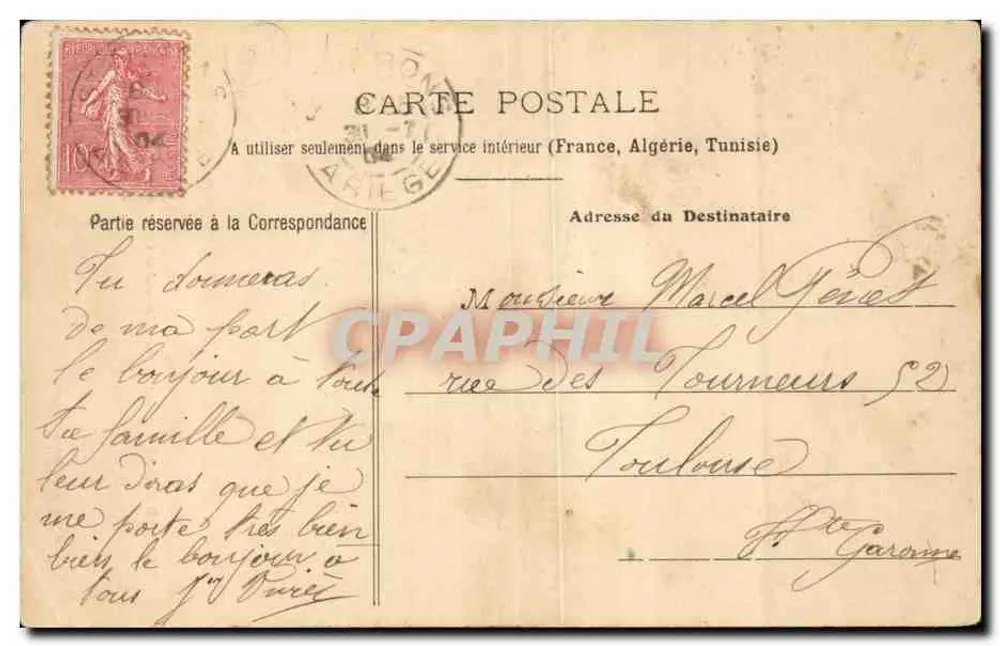 Bethmalaise vinda de ordenhar as vacas — Ariège — Imp. A. Rives, lib.-édit. - Verso