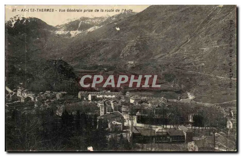 Ax-les-Thermes — Allgemeiner Blick vom Weg der Aude — Verleger: C. Courgeac, Bourg-de-Péage - Vorderseite