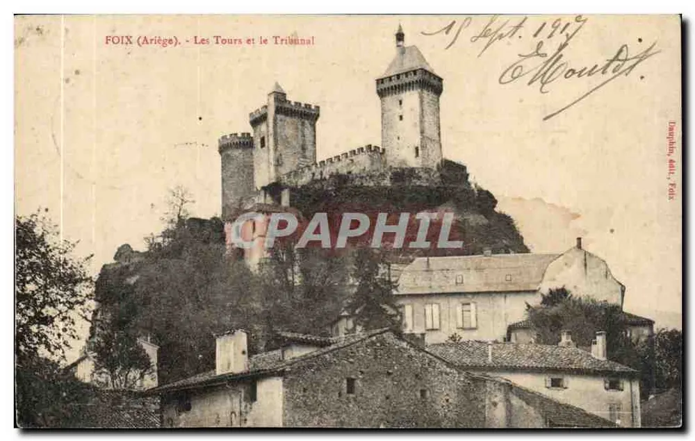 Foix (Ariège) - As Torres e o Tribunal - Frente