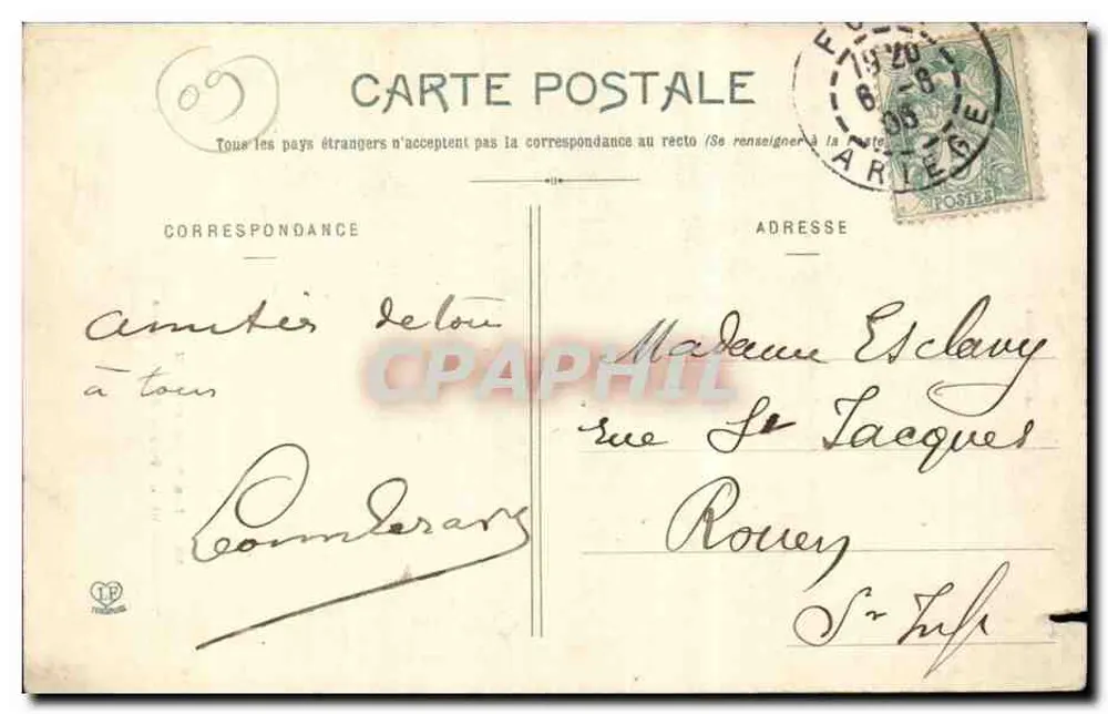 Die Türme von Foix — Ansicht vom Weg nach St-Girons — Phototypie Labouche Frères Toulouse - Rückseite