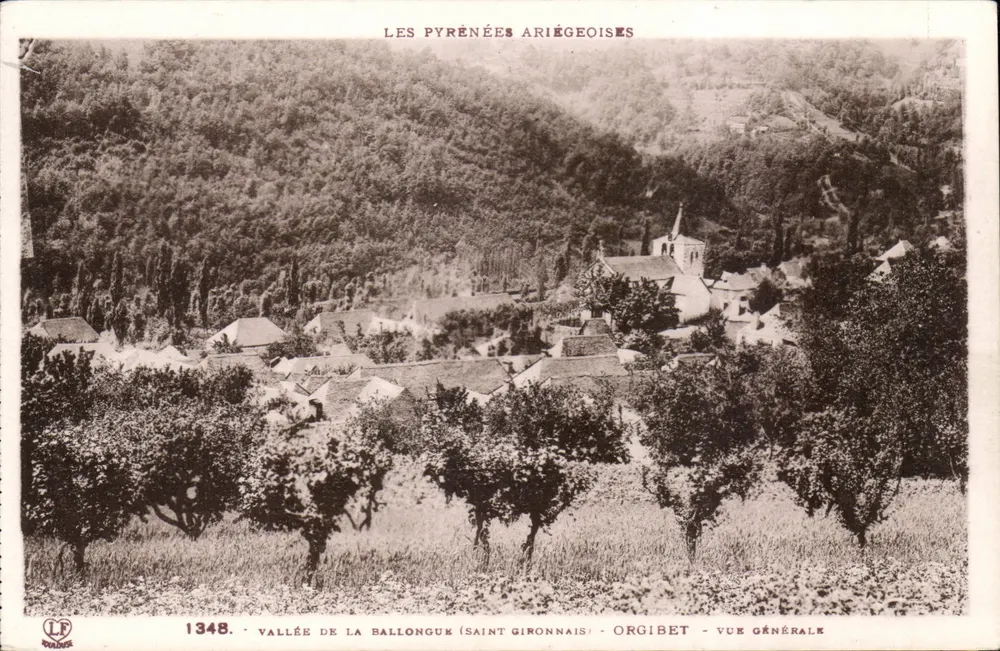 Orgibet — Tal der Ballonguk (Saint-Gironnais) — Allgemeine Ansicht — Verleger LF Pyrénées Ariégeoises, Nr. 1348 - Vorderseite