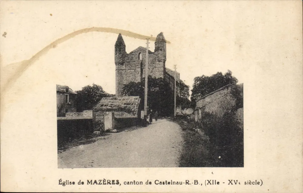 Iglesia de MAZÈRES — cantón de Castelnau-R.B., Xlle - siglo XV - Anverso