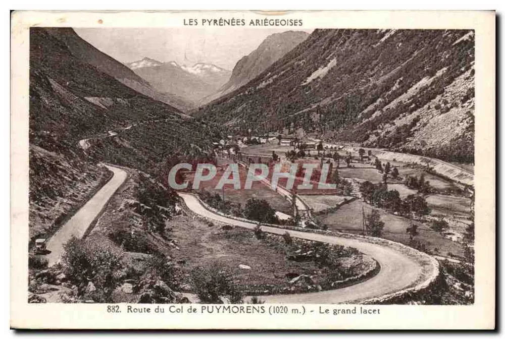 Die Ariégeoise Pyrenäen — Route des Col de Puymorens (1020 m.) — Der große Haarnadel — Edition Pyrénées-Océan, Tabouche Brüder, Toulouse - Vorderseite