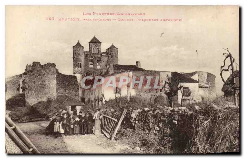 Montjoie, nahe St-Jimons — Kirchturm, Denkmal — Les Préréaux-Ánizgoziars, 166 - Vorderseite