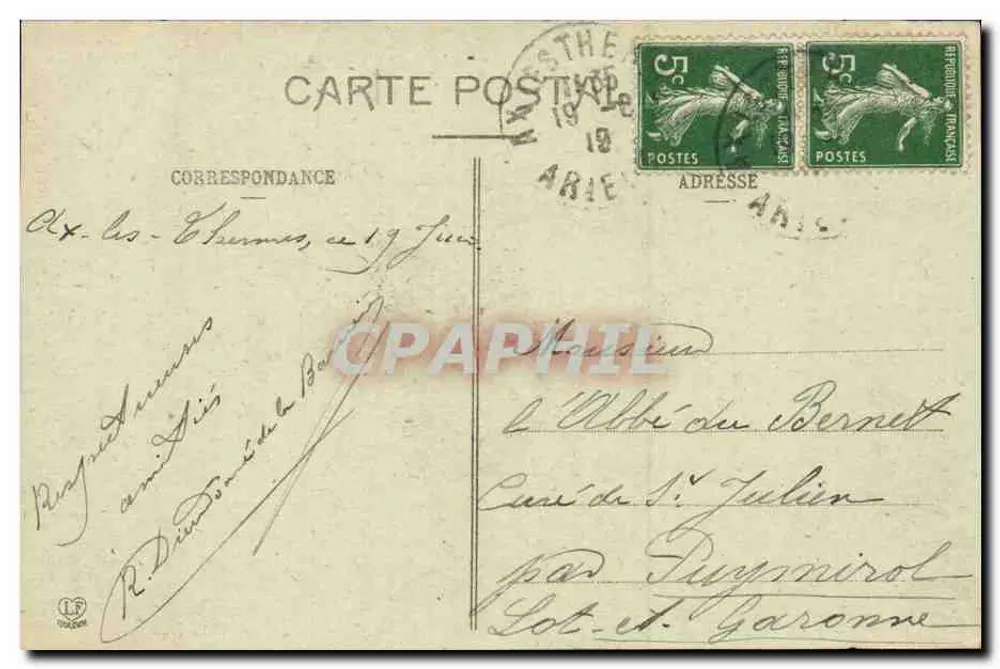 Ax-les-Thermes — Blick von Osten und das Casino — Les Pyrénées-Ariégeoises, n°208 - Rückseite